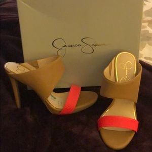 Jessica Simpson color block heels. Never worn.